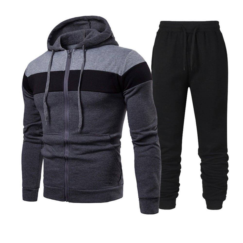 BUYJYA Men's Velour Tracksuit Set Velvet Sweatsuit Jogging Suits Full Zip  Casual Jackets Pants 2 piece Warm Outfit Athletic Workout 