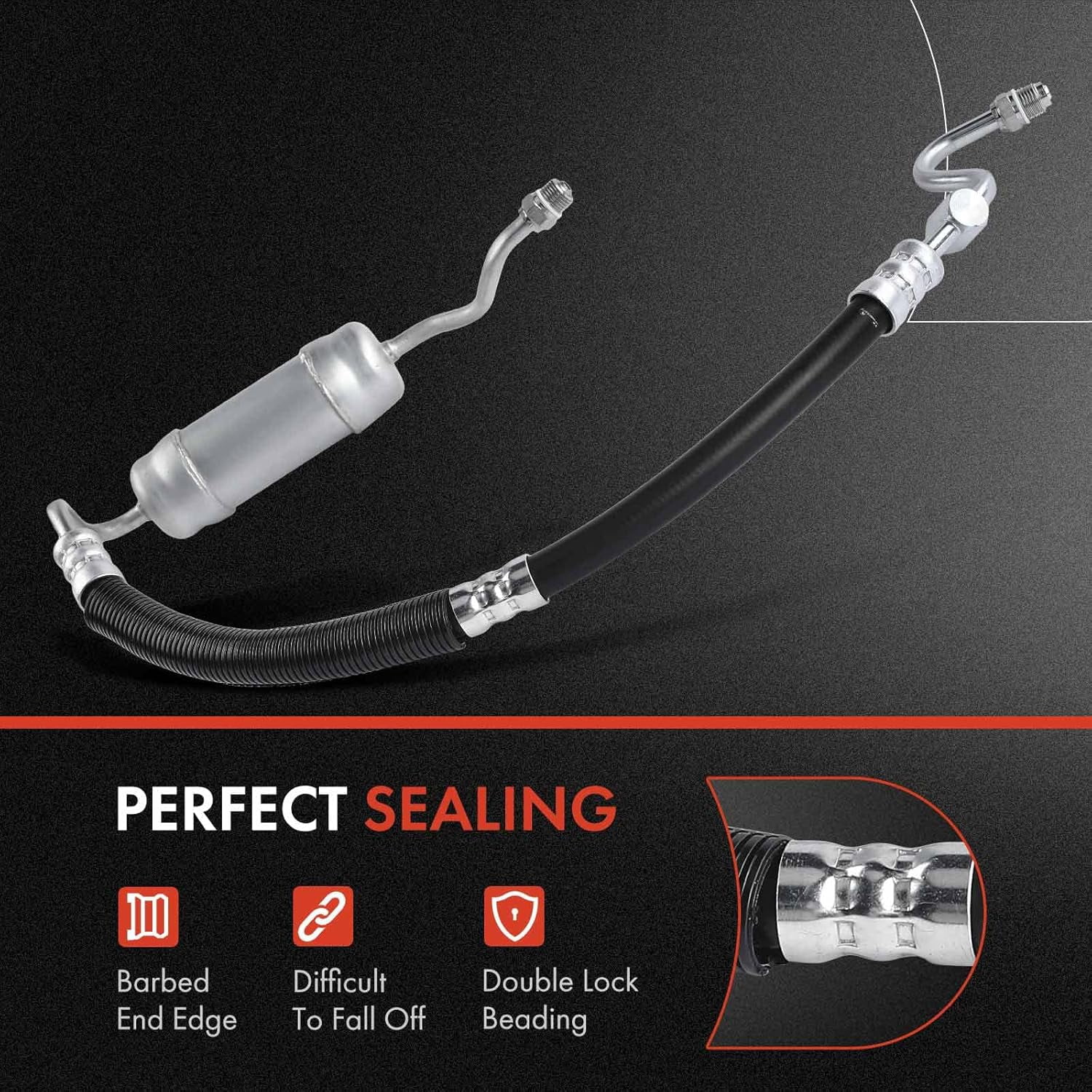 A-Premium Power Steering Pressure Hose Line Assembly Compatible with Ford Sable, Taurus & Mercury Sable, 1999 2000 2001, 3.0L, Pump to Gear/Rack Pinion