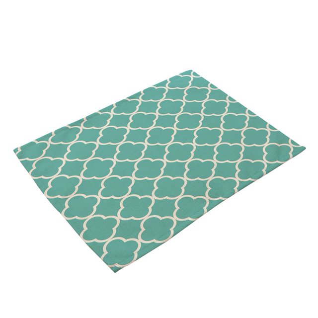 Accesorio de comedor elegante y resistente al calor para platos, cuencos y tenedores Alfombrilla antideslizante con estampado geométrico