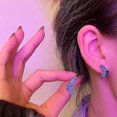 thumbnail image 2 of Boucles d'Oreilles Papillon Bleues, 2 of 5