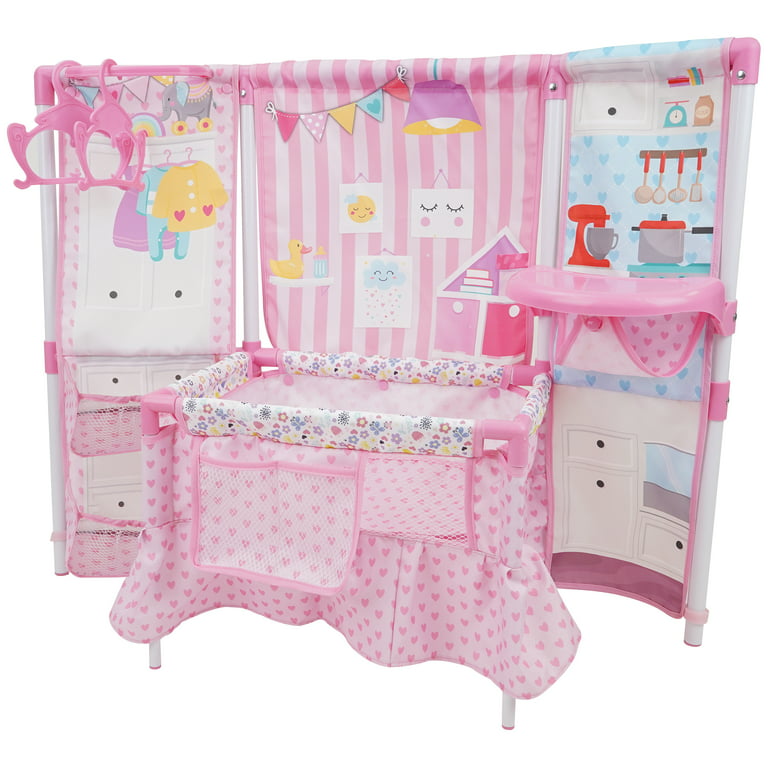 BnB Pink Doll Furniture Set - 14 Baby Doll, Built in Highchair