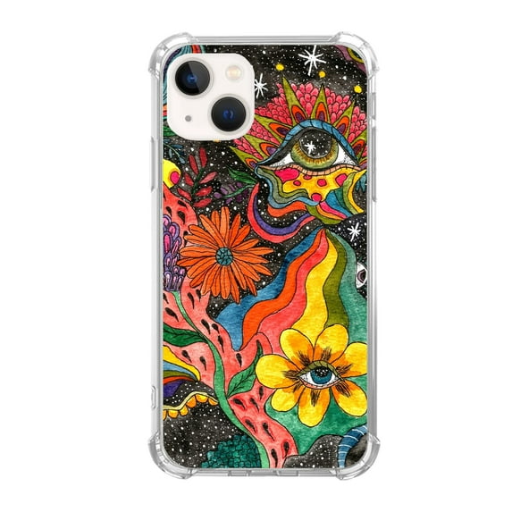 Art Flower Case Compatible with iPhone 14 Plus,Unique Art Design TPU Bumper Cover Case