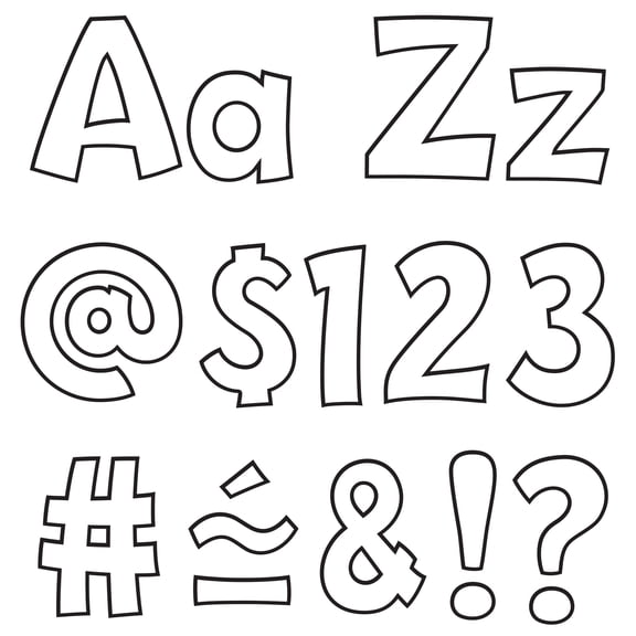 TREND White 4" Playful Combo Ready Letters, 216 Pieces