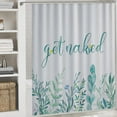 thumbnail image 5 of Get Naked Shower Curtain Sets with Non-Slip Rugs, Toilet Lid Cover and Bath Mat, Green Eucalyptus Shower Curtain with 12 Hooks, 5 of 7