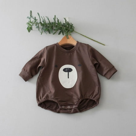

Gubotare Winter Rompers Baby Boy Baby Girl Daisy T Shirt Romper Short Sleeve Oversized Bodysuit Bubble Onesie Top Clothes Coffee 18-24 Months