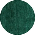 thumbnail image 1 of Ahgly Company Indoor Round Abstract Turquoise Blue Modern Area Rugs, 4' Round, 1 of 4