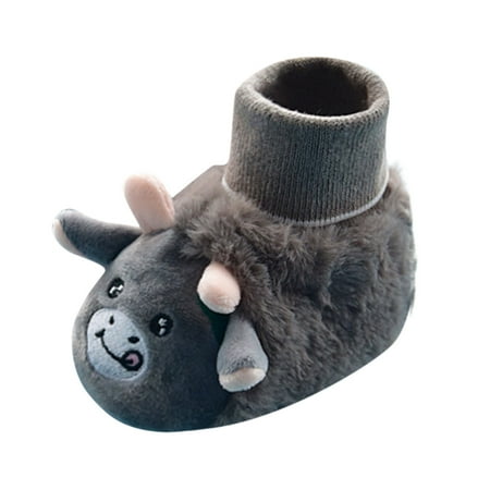

KaLI_store Toddler Snow Boot Baby Boys Girls Snow Boots Warm Soft Sole Anti-Slip Bowknot Crib Shoes Brown 5