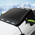 thumbnail image 2 of Car Windshield Cover for Ice and Snow - Universal Windshield Snow Cover with Side Window and Rearview Mirror Protector, Durable Magnetic Winter Frost Hail Guard, (Green reflective strip), 2 of 5