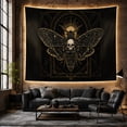 thumbnail image 6 of Gold Moth Celestial Tapestry on Black Background, 6 of 7
