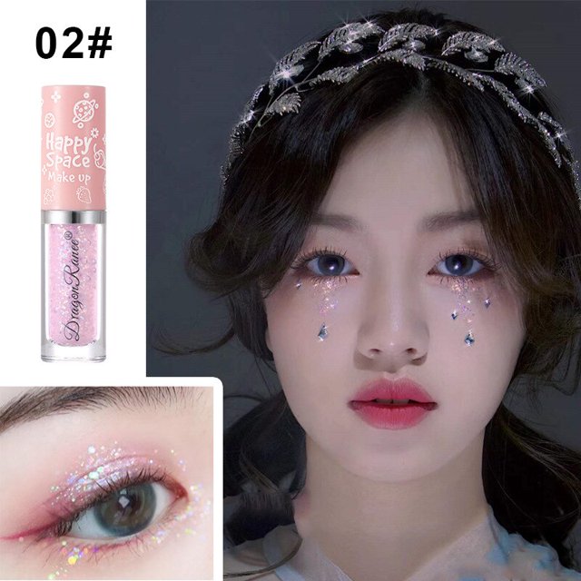 Sombra de ojos líquida brillante, resaltador de 8 colores, impermeable, perlado, brillante, lentejuela, maquillaje coreano qym unisex