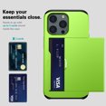 thumbnail image 4 of for iPhone 12 Pro Max Wallet Case with Sliding Door Hidden Pocket Credit Card Holder Dual Layer Heavy Duty Shockproof Hard PC Hybrid TPU Phone Flip Protective Cover for iPhone 12 Pro Max, Green, 4 of 8