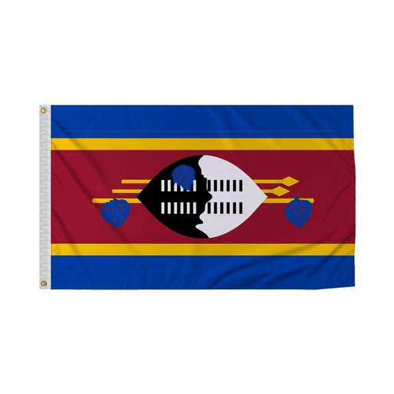 Promopatriot Swaziland Country Flag 3x5 Ft Outdoor Nylon Double Stitched Edges Canvas Header Brass Grommets 3'x5' Swaziland