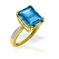 thumbnail image 3 of Galaxy Gold 7.60 CT Octagon Blue Topaz Ring with Diamond Accents in 14k Yellow Gold, 3 of 3