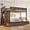 Brown, variant on Bellemave Twin Over Twin Bunk Bed with 4 Storage Drawers and Wardrobe, Solid Wood Kids Bunk Beds Frame with Shelf, No Box Spring Needed (Ivory)