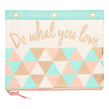 canvas print binder pouch with motivational do what you love