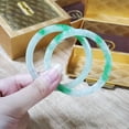 thumbnail image 3 of Jade Bangle 48–72mm | YingMart Natural-Colour Jade White Green Gift for Her Mom Sister Mens Grandma (58-60mm), 3 of 11