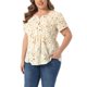 thumbnail image 4 of Blusas Casuales de Manga Corta con Media Tapeta para Mujeres de Talla Grande Agnes Orinda, Estilo Peplum Floral 3X Amarillo Claro, 4 of 6
