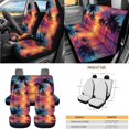 thumbnail image 3 of HUISEFOR 15 Pieces Sunset Palm Tree Car Seat Cover Full Set Including Steering Wheel Cover, Belt Cover, Breathable, Non Slip, Scratch-Resistant, Universal Size Fit for Most Cars, 3 of 7