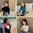 thumbnail image 6 of Baby Girls High Collar Pearl Bottoming Shirts Cotton Kids Casual Long Sleeve T-shirt Tee Tops Solid Spring Autumn Sweatshirts, 6 of 7