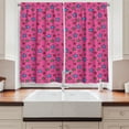 thumbnail image 2 of Ambesonne Colorful Kitchen Curtains, Hot Pink Retro Stars, 55"x39", Multicolor, 2 of 3