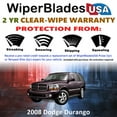 thumbnail image 2 of 2008 Dodge Durango Beam Wiper Blades Wipers w/2yr Warranty (Set of 3) w/Rear Wiper (WiperBladesUSA), 2 of 5