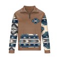 thumbnail image 4 of Huuilaibazoo Men Quarter Zip Vintage Pattern Western Sweatshirt Long Sleeve Half Zip Pullover Long Sleeve Lapel Shirt, 4 of 4