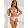 thumbnail image 4 of DARING DIVA Women's Underwire Spaghetti Straps Bikini Sets 3 Pieces L Light Pink, 4 of 6