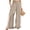 CR52_Khaki, variant on Lumtrix Linen Pants Women Wide Leg Ruffle Hem Palazzo Pants Elastic High Waisted Flowy Beach Vacation Trousers with Pockets Navy L