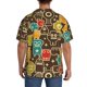 thumbnail image 3 of Balery Robot and Monsters Camisa Casual de Manga Corta con Botones para Hombre, Texturizada, Estilo Cubano, para Playa, Verano-Medium, 3 of 5