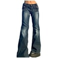 thumbnail image 1 of Pantalones vaqueros Amekaji para mujer, pantalones vaqueros con botones multibolsillo lavados en la parte inferior de la horquilla de cintura alta Fridja  hfkajh103520, 1 of 9