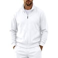 thumbnail image 2 of Qiyinn Men's Full Zip Up Sweatshirt Casual Lightweight Long Sleeve Mock Neck Jackets with Pocket, 2 of 6