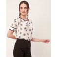 thumbnail image 3 of Moomaya Printed T-Shirt Tops For Women, Round Neck Georgette Formal Tops, 3 of 9