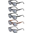 thumbnail image 3 of 5 Pairs Gray Tinted Presbyopic Glasses Reading Sunglasses Rectangle Blue Light Blocking Readers, 3 of 3
