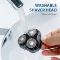 thumbnail image 2 of Sejoy Men's Electric Shaver Razor for Men Face,Beard Trimmer,Portable Electric Rotary Shaver, 2 in 1 3 Head 4D Cordless Rechargeable,with Pop-Up Trimmer, Washable,Use for Home Travel,Blue, 2 of 10