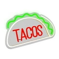 thumbnail image 1 of Letrero de comida LED con luz ambiental, luces decorativas, luz nocturna, decoración de pared para fondo de fiesta, tienda de comida rápida, cafetería TACOS, 1 of 10