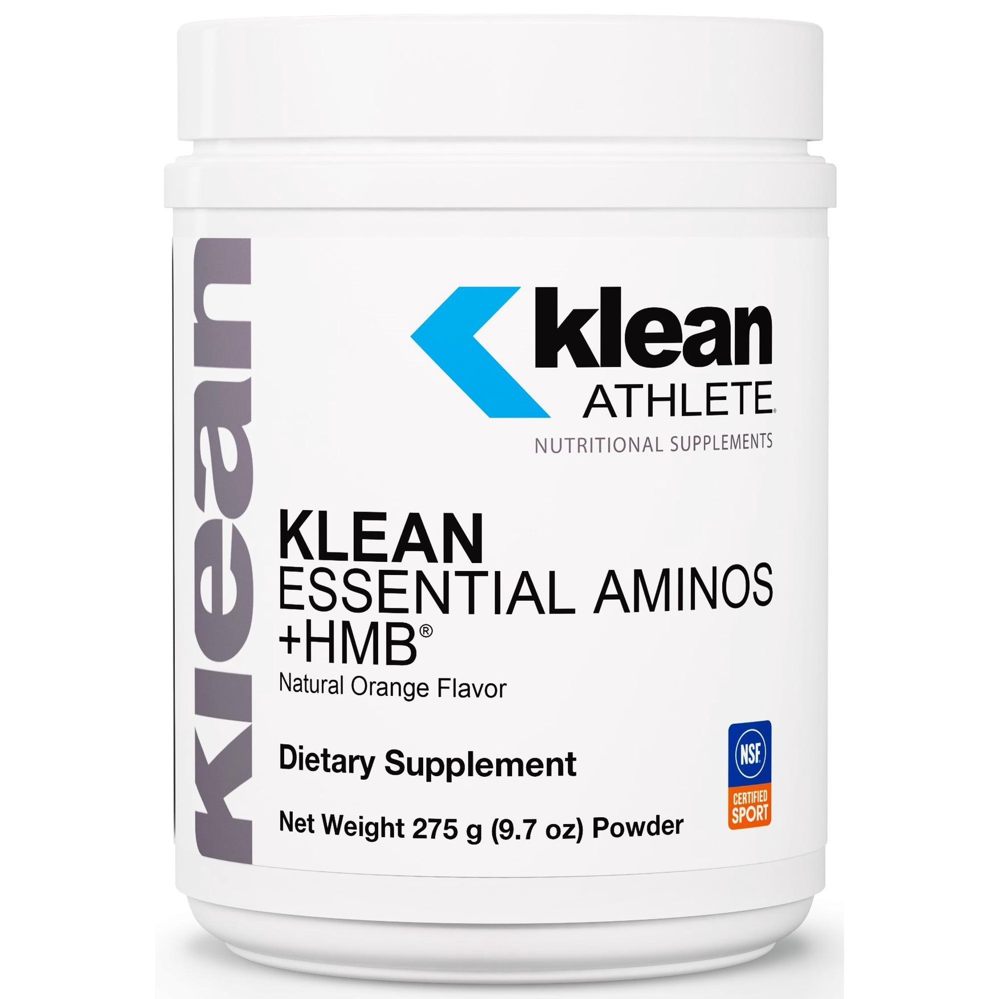 Klean ATHLETE Klean Essential Aminos + HMB - Blend of Essential Amino Acids - With HMB, Vitamin D3 & Glutamine for Lean Muscle Mass - 9.7 Ounces - Natural Orange Cream Flavor