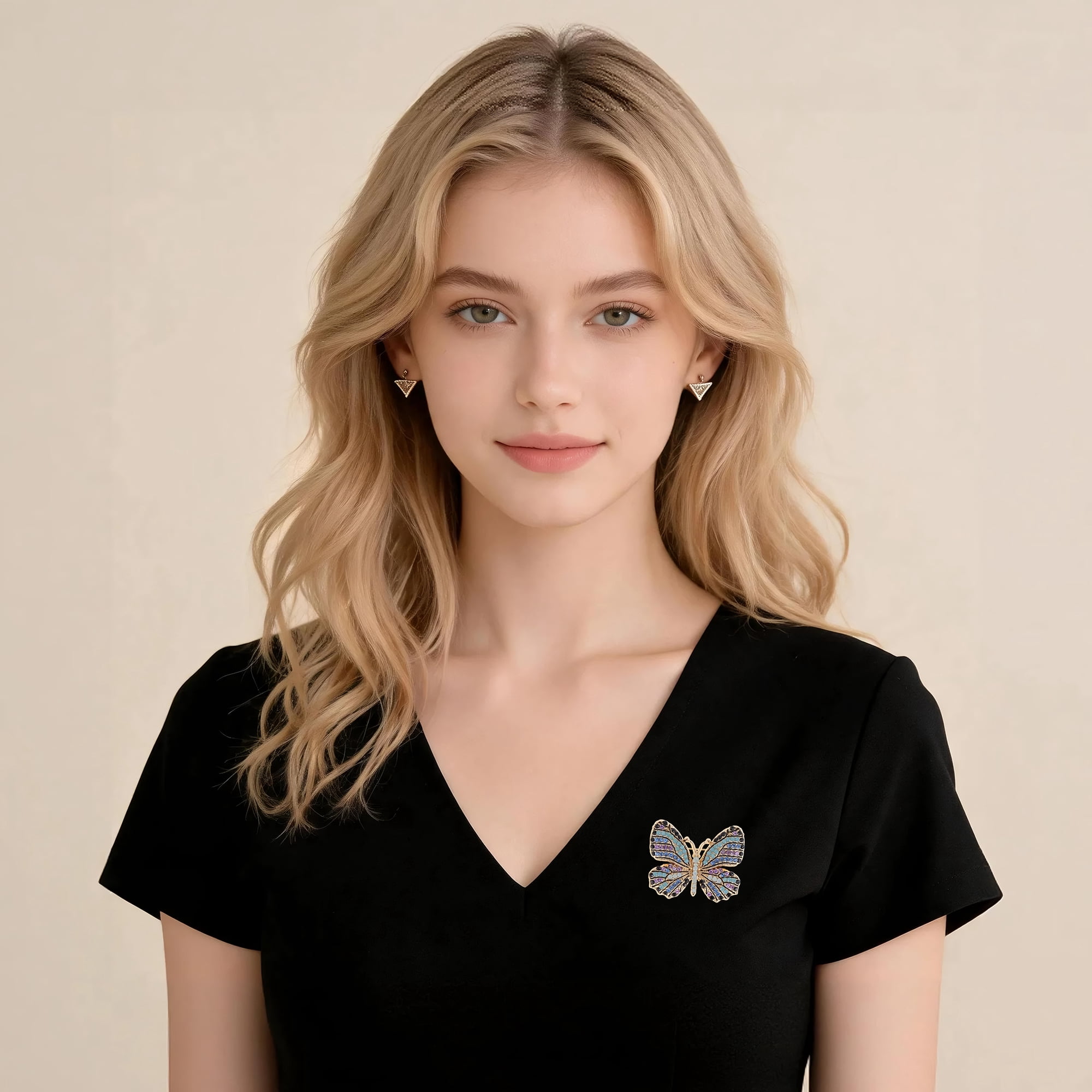Unique Bargains Elegant Dragonfly Rhinestone Brooch for Fashionable Accessories Blue