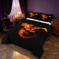 thumbnail image 2 of Manfei Fantasy Red Dragon Animals Queen Comforter Set,Gothic Wildlife Comforter Sets Queen,Black Orange,Black Reversible,3 Pieces,1 Comforter and 2 Pillowcases, 2 of 7