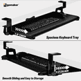 thumbnail image 5 of Ergomaker Keyboard Tray Under Desktop 25.6x11.8 inches Clamp-On Tray Slide-Out Drawer Punch-Free Setting Black, 5 of 7