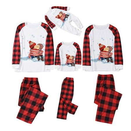 

Christmas Pajamas for Family Red Plaid Kids Xmas Pjs Matching Family Sleepwear Sets Comfy Soft Nightwear