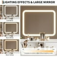 thumbnail image 4 of Makeup Vanity Desk with Mirror and Lights, Dressing Table Set with 4 Drawers, Power Outlet, 3 Color Lights,  Storage Shelves, Makeup Table with Chair for Bedroom, 4 of 7