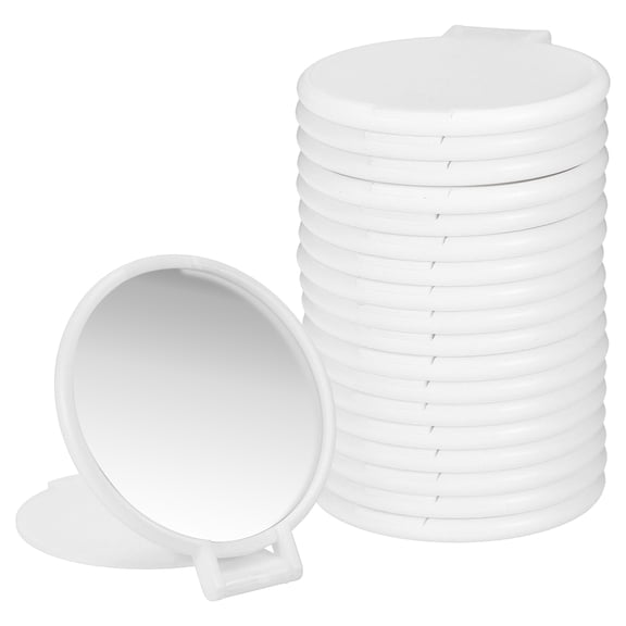 Uxcell 18 Pcs Round Compact Mirror Bulk, Mini Pocket Folding Makeup Mirrors Small Portable Makeup Stuffs for Purse, Women Girls Travel Daily Use Party Gifts, White