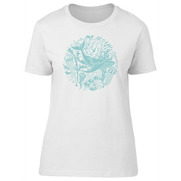Beautiful Boho Whale & Sea Life Tee Women's -Image by Shutterstock