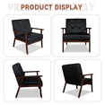 thumbnail image 4 of LAZZO Mid-Century Retro Modern Accent Chair Wooden Arm, Black - 2PCS, 4 of 8