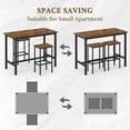 thumbnail image 4 of JOZ 3-Piece Bar Table Set with 2 Stools, 47.2” Rectangular Pub Table with Sturdy Metal Frame, Rustic Brown, Space-Saving Dining Set for Kitchen, Living Room, Small Space, 4 of 9