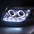 thumbnail image 2 of NUVISION for 97-03 Ford F150 Chrome Amber Halo Rings LED DRL Projector Headlights, 2 of 5