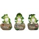 thumbnail image 1 of Estatuas de rana de jardín JM 3 piezas de resina con paz disfrute signo de esperanza decoraciones de verano, 1 of 4