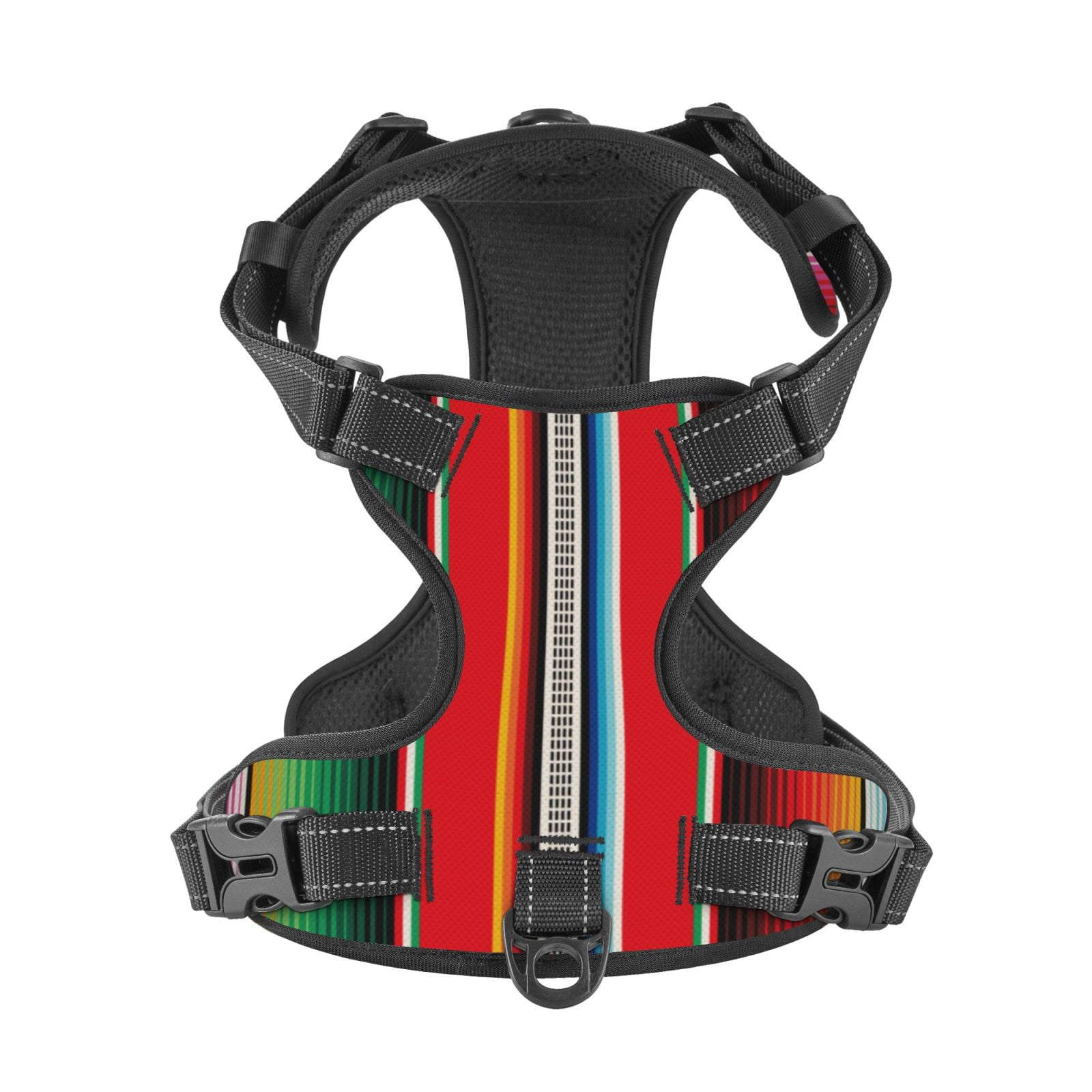 Picia Mexican Serape Blanket Stripes No-Pull Dog Harness Reflective Front Clip Vest with Handle,Step-in Air Dog Harness,Adjustable 2 Metal Rings 4 Buckles,Easy to Put on & Take Off Small
