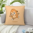 thumbnail image 5 of LNWH Decorative Pillow Covers, Orange Cute Little Monster Square Sofa Decorative Knit Pillow Case, 20"x20", 5 of 8