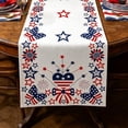 thumbnail image 6 of erdimoy 4th of July Patriotic Table Runner, 72×13 Inch 5 Styles Red White Blue Star Gnome Butterfly Linen Table Runner for Independence Day Memorial Day Dining, 6 of 6